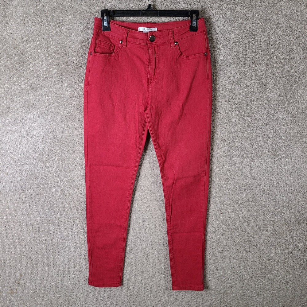 K Jordan Jeans Womens Size 8 Red Skinny Fit Cotton Blend Casual Denim Pants